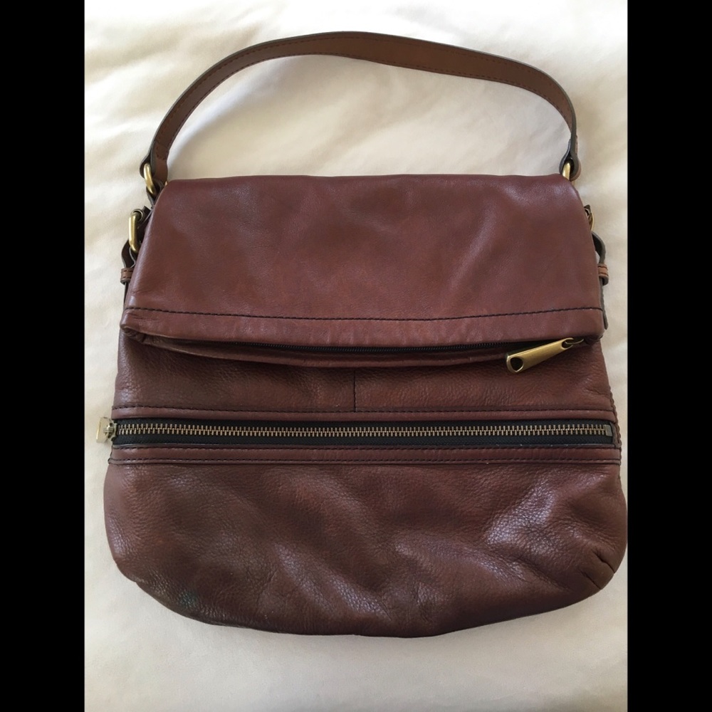 Fossil leather satchel purse